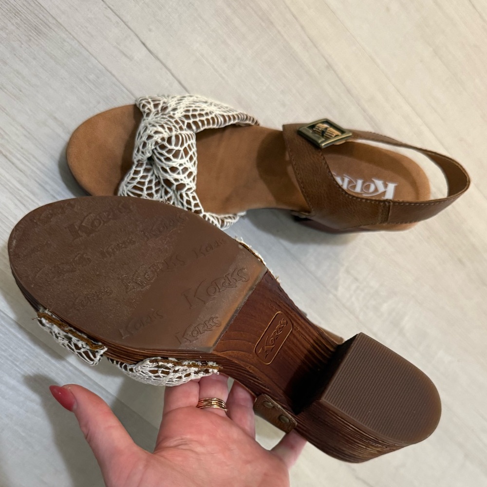 Kork-Ease Brown and White Women's Sandals NWOT SIZE 9 - Picture 12 of 16